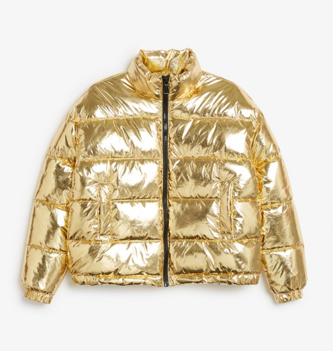 shopping goud gold shiny bomber jas dons monki