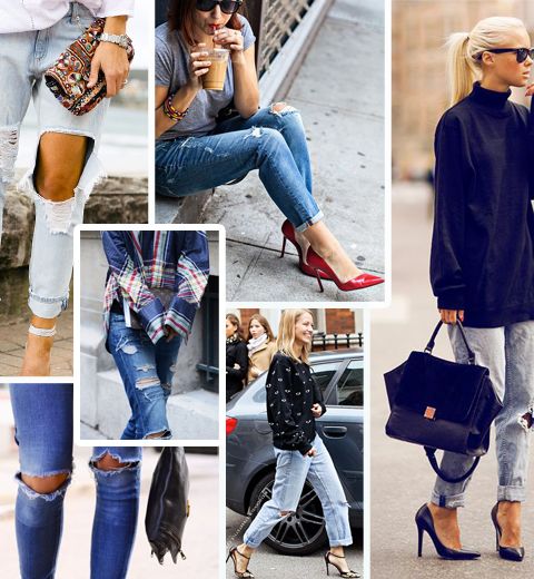 20 façons de porter le jean troué en hiver