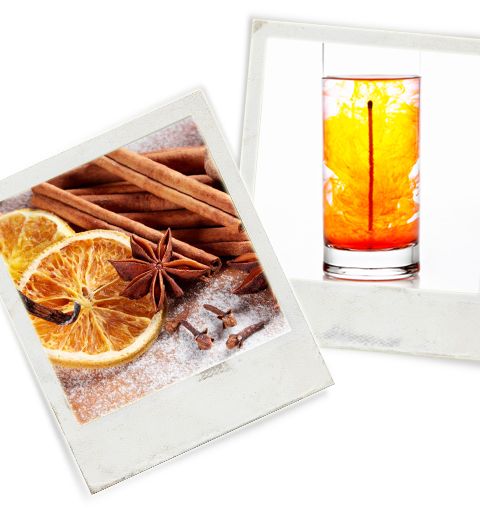 Cocktail: mélange rhum, orange et thé