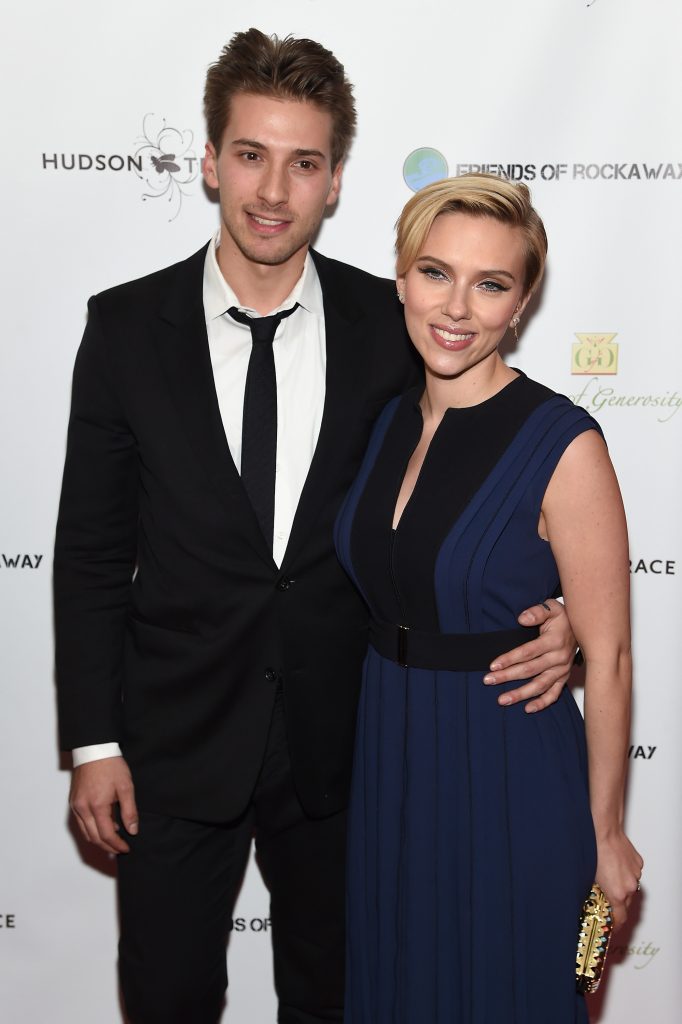 NEW YORK, NY - NOVEMBER 18:  Actors Hunter Johansson (L) and Scarlett Johansson attends the Friends Of Rockaway 2nd annual Hurricane Sandy fundraiser at Hudson Terrace on November 18, 2014 in New York City.  (Photo by Jamie McCarthy/Getty Images for Friends of Rockaway)