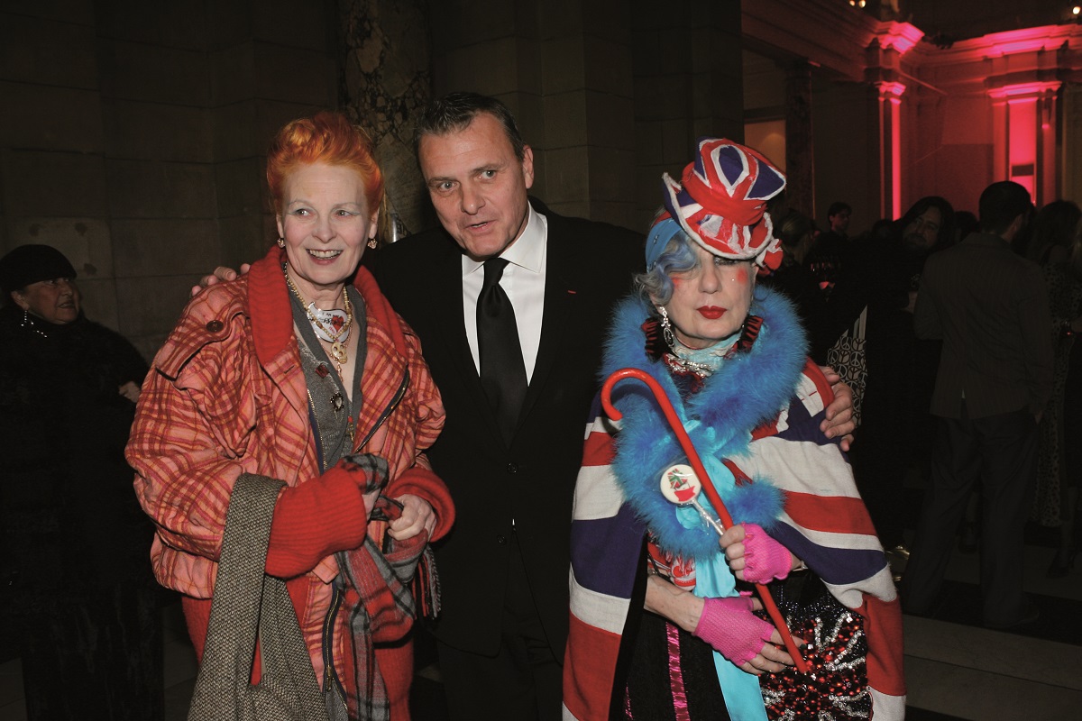 Jean Charles de CastelBajac au V&A à Londres le 31 janvier 2006, en compagnie de Vivienne Westwood. © Luc Castel.