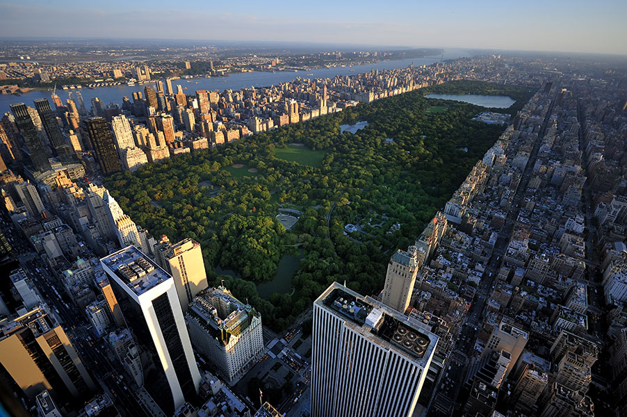 Vue aérienne de Central Park à New York.