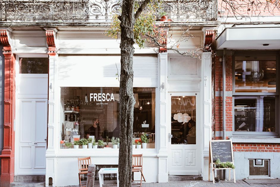 Photo de la façade du restaurant Fresca à Bruxelles