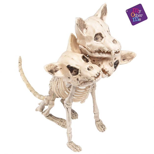 décoration halloween squelette trois têtes