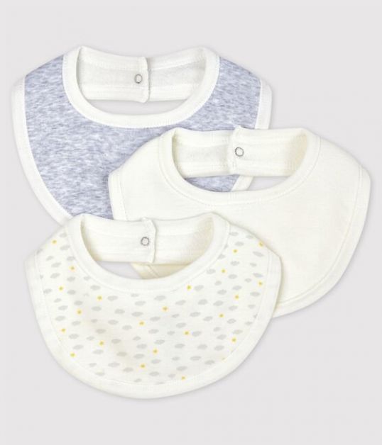 Petit Bateau - Lot De 2 Bavoirs Bébé En Coton Imprimé Fleuri, Avec Doublure Éponge (22x17 Cm)