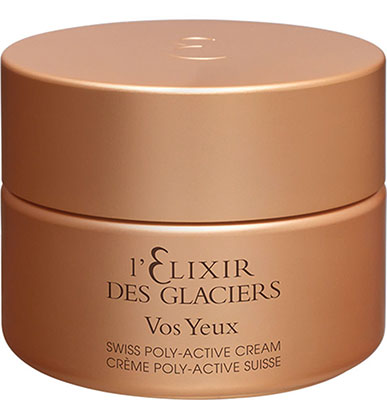 Crème anti-âge et lissant pour le contour des yeux de la gamme Elixir des Glaciers de Valmont.