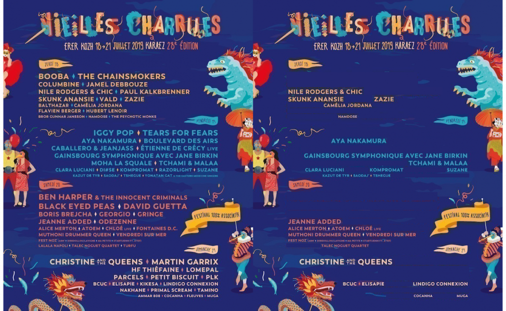 Affiche du festival Les Vieilles Charrues 2019