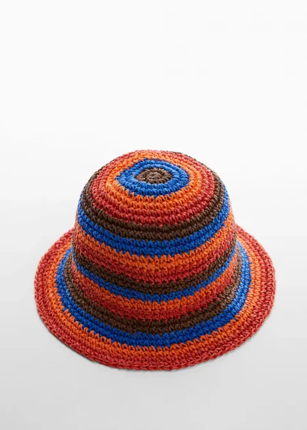 Chapeau en crochet multicolore