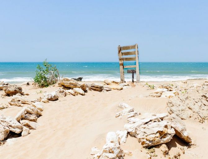 Plage de sable fin.