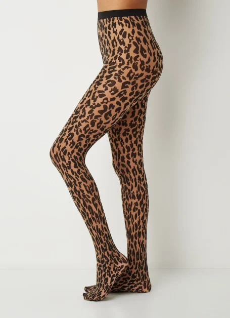 Une paire de collants originale à imprimé léopard