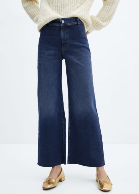 jupe-culotte denim taille haute