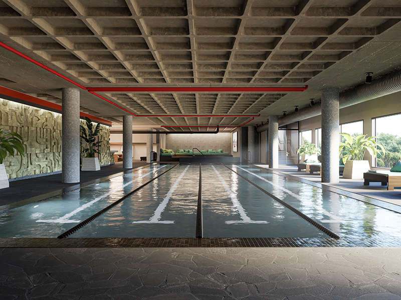 La piscine du Mix Brussels.