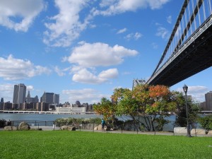 Dumbo in Brooklyn, met zicht op Manhattan