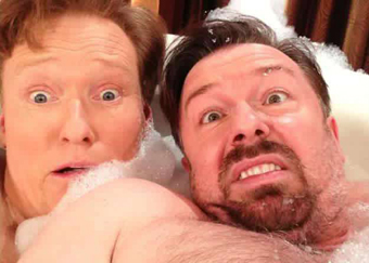 Conan O'Brein en Ricky Gervais