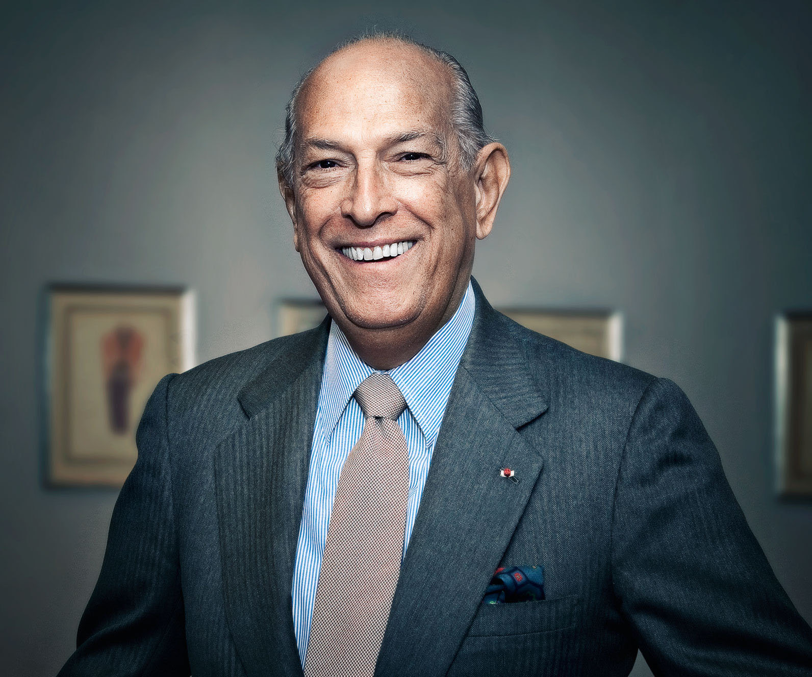 Oscar de la Renta at his fashion show at Neiman Marcus- Chevy C