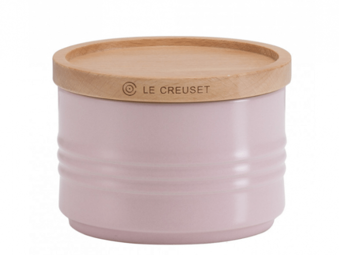 Le Creuset – voorraadpot met houten deksel small sugar pink – 25 euro