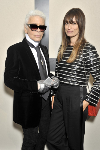Karl Lagerfeld and Caroline de Maigret - photo Stéphane Feugère