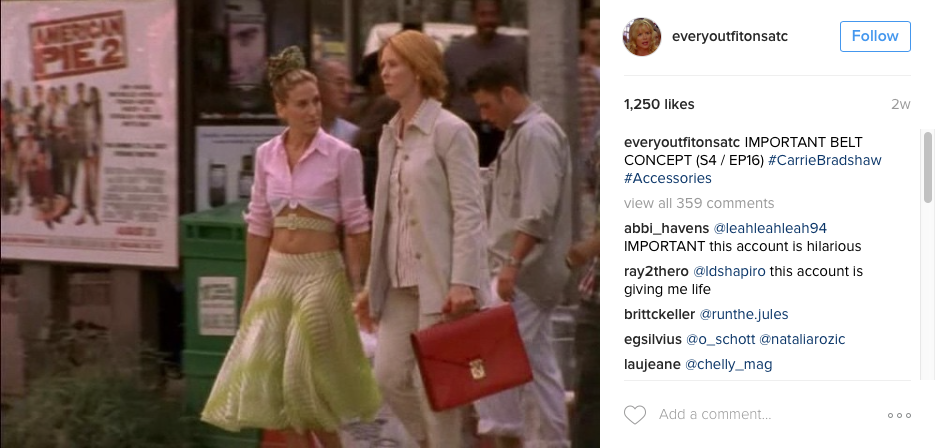 Instagramaccount verzamelt alle Sex and the City-outfits - 1