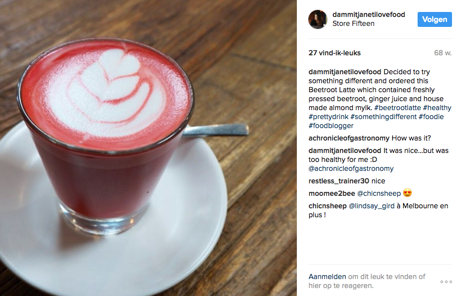Beetroot Latte recept roze koffie 2