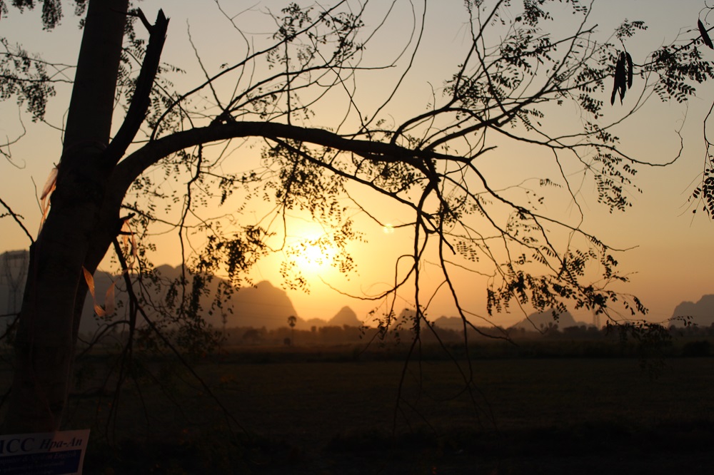 ondergaande zon