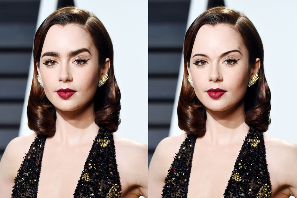lily collins wenkbrauwen