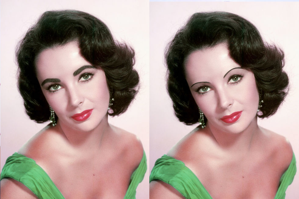 liz taylor wenkbrauwen