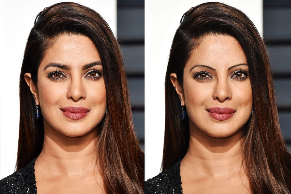 pritanka chopra wenkbrauwen