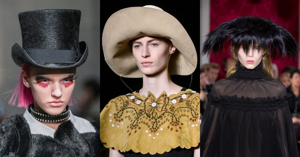 accessoire trend stijlgeboden hoed historisch watanabe galliano loewe