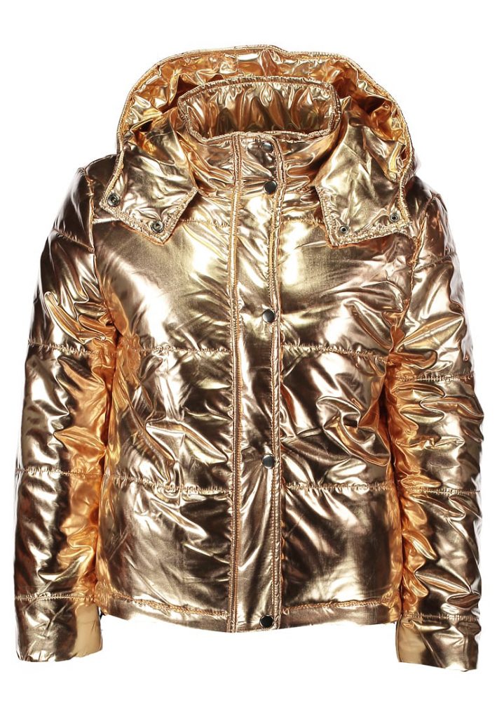shopping goud gold jas jacket shiny bomber dons glamorous zalando