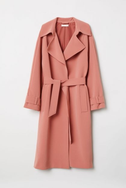 h&m oudroze trenchcoat