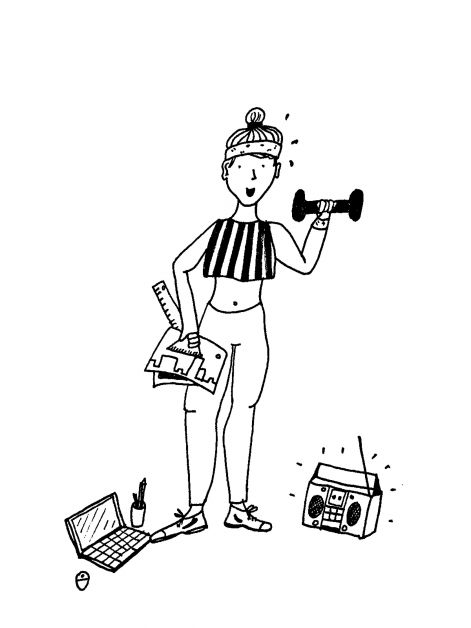 keuzestress, meisje, illustratie