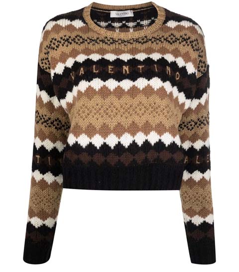 Valentino Foulard Archive logo-jacquard embroidered knit jumper 1,690 €