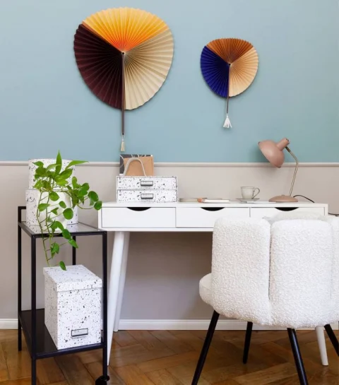 Shop de look: Een georganiseerde home office met een vrolijk vleugje kleur
