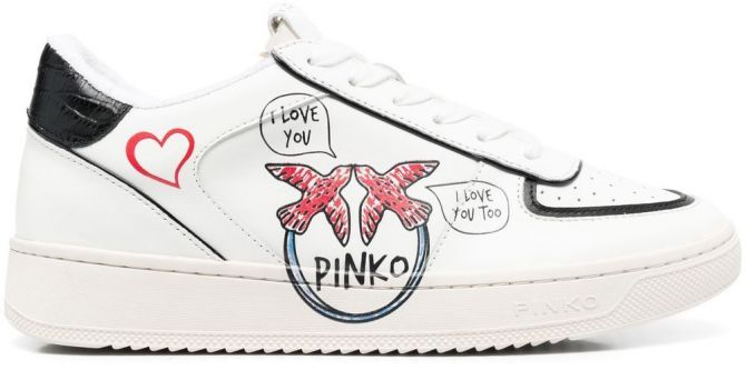 Witte Sneakers met grafitti, Pinko