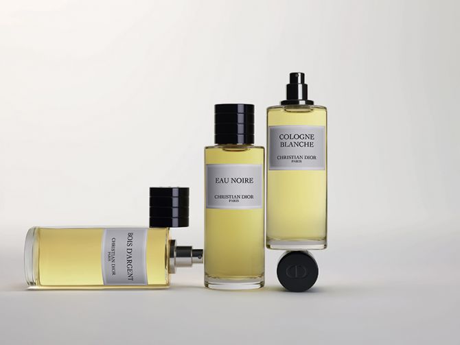 koffer met Bois D'Argent, Cologne Blanche Eau Noire © Christian Dior Parfums