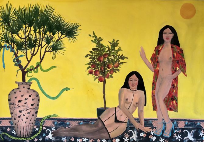 Laura Limbourg, painter, prostitution, street girls, painting, Asia