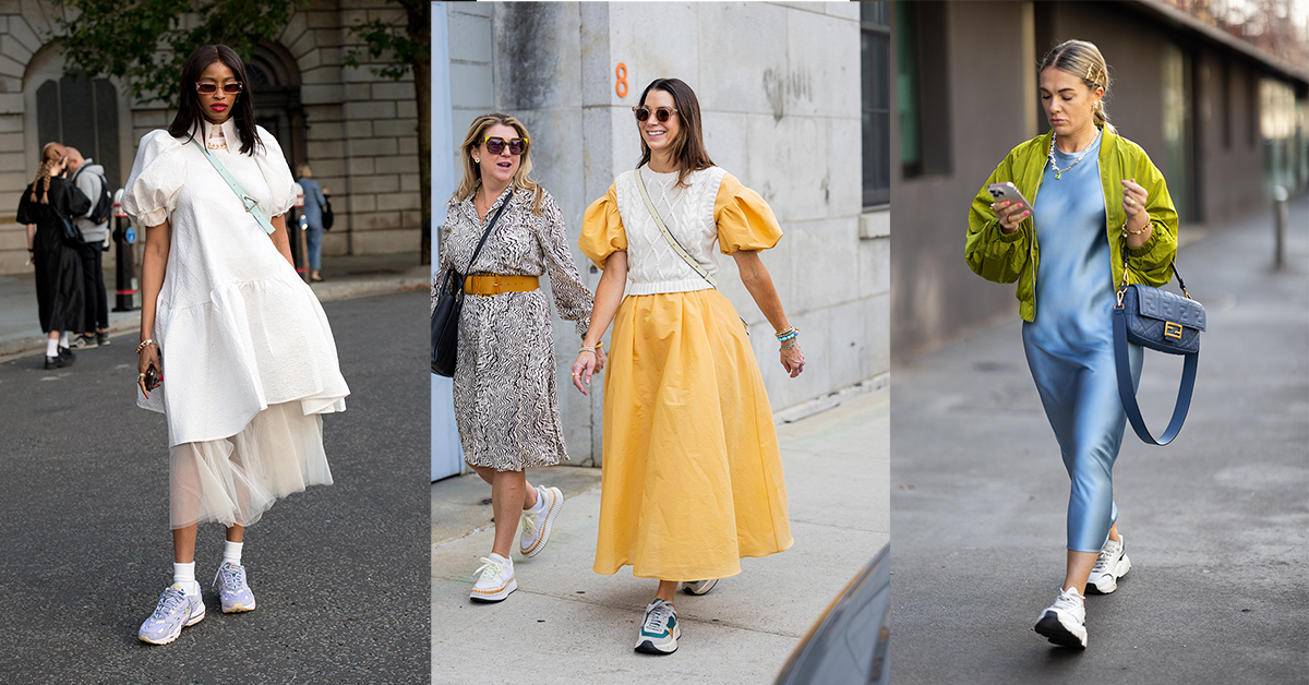 8 manieren om sneakers onder een jurk te dragen - ELLE.be