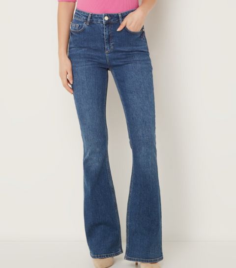 Eva high waist flared jeans met medium wassing, Fabienne Chapot