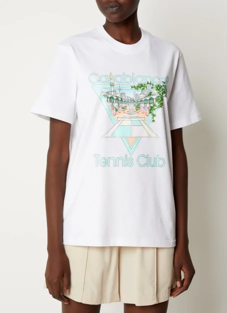 T-shirt met logoprint, Casablanca, De Bijenkorf, €230