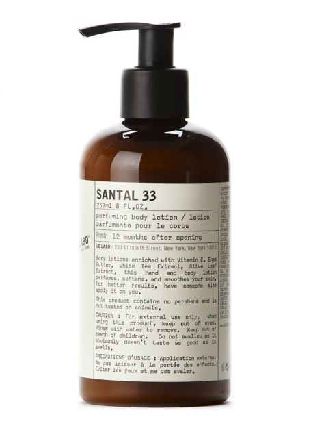 Santal 33 hand- & bodylotion, Le Labo, De Bijenkorf, €75,-