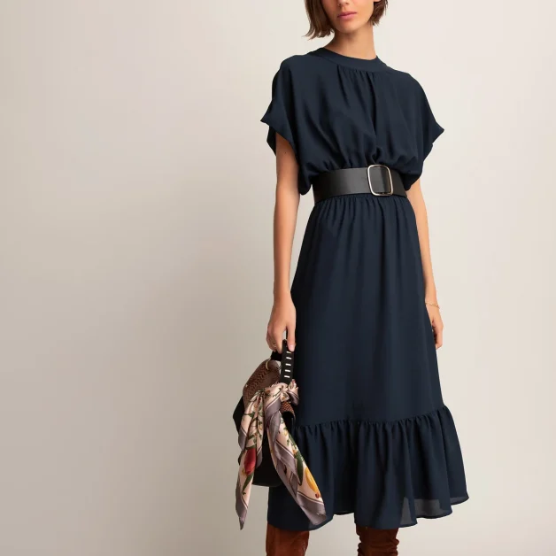 Lange jurk met korte mouwen, La Redoute, nu €32,49