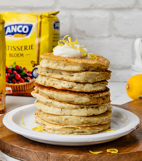 Recept: pancakes met citroen en maanzaad met Anco-bloem