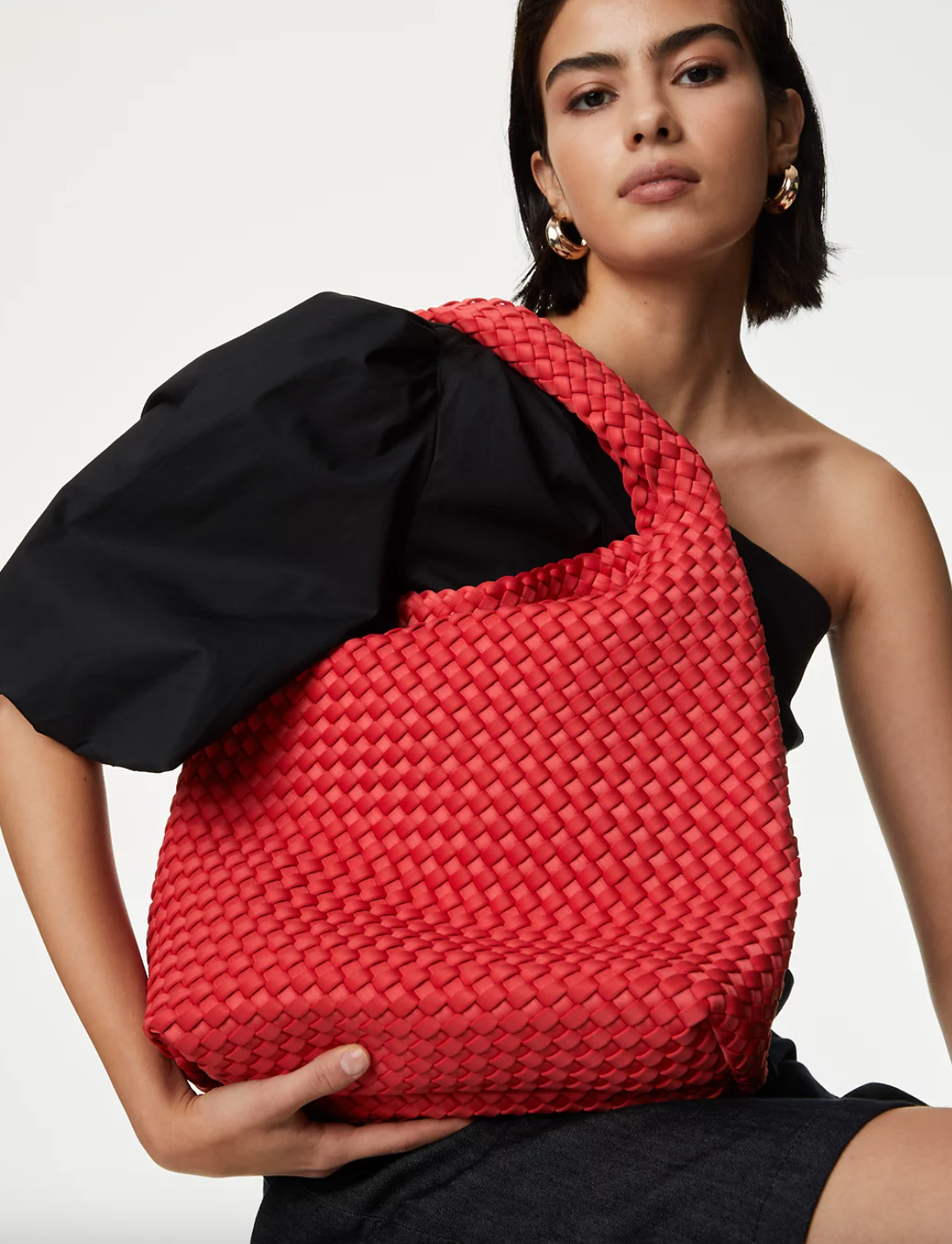 Yuxier Geweven Tote Handtas voor Vrouwen Vegan Lederen Hand Tote Gebreide Zak, Grote Geweven Portemonnee Geweven Handtassen Gevlochten, Zwart