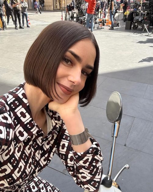 Lily Collins Bob