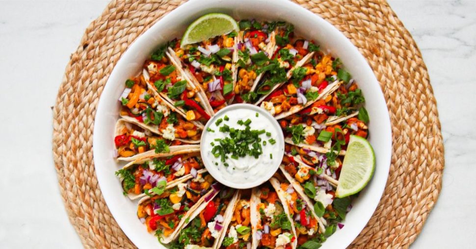 Streetfood-apéro: veggie-taco’s met Boursin Knoflook & Fijne kruiden