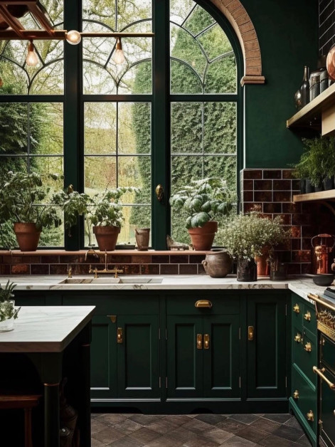 groene keuken donker